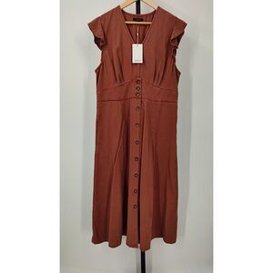 Quince Rust Button-Down Dress
